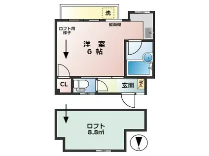 サンフラワー千川(1K/1階)の間取り写真