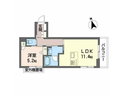 シャーメゾン コア八日町(1LDK/2階)の間取り写真