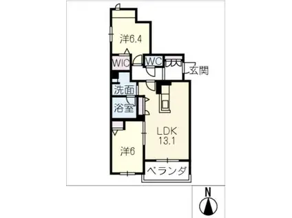 シャーメゾンフォレドール(2LDK/1階)の間取り写真