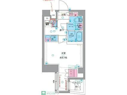 GENOVIA東向島IV(1K/6階)の間取り写真