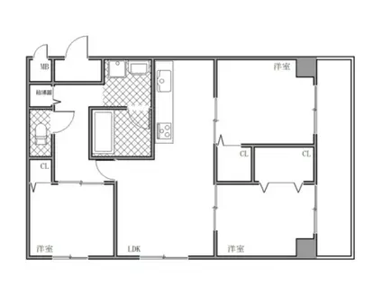 ネオハイツ南堀江(3LDK/10階)の間取り写真