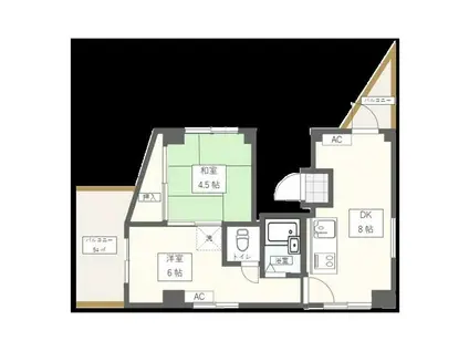 ヴィッツアーク大森II(2DK/5階)の間取り写真