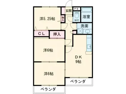 第6メゾン麗(3DK/1階)の間取り写真