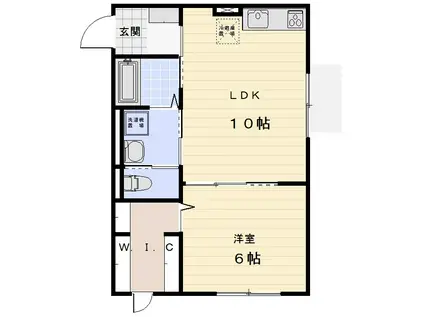 近鉄名古屋線 津駅 徒歩13分 2階建 築12年(1LDK/1階)の間取り写真
