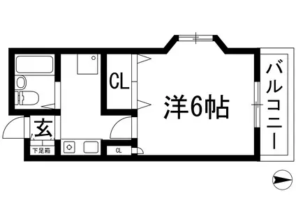 ロイヤルコート上池田(1K/3階)の間取り写真