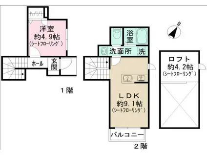 LEI MAKAMAE(1LDK/2階)の間取り写真