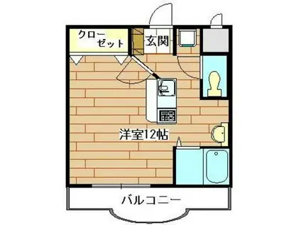 クレールコート(ワンルーム/1階)の間取り写真