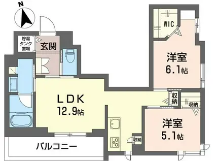 セーフティーコート・グランメールIII(2LDK/3階)の間取り写真