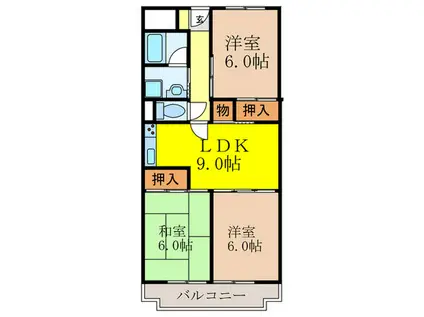アネックス穂積台(3LDK/3階)の間取り写真