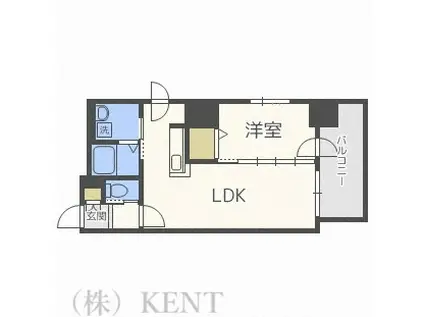 アルファスクエア北15条(1LDK/11階)の間取り写真