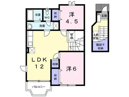 メゾン日進B(2LDK/2階)の間取り写真