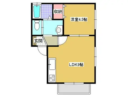メゾン新井田(1LDK/1階)の間取り写真