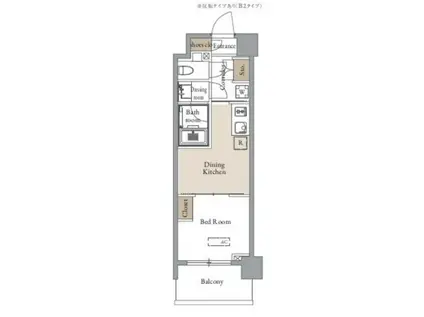 グランカーサ四(1DK/7階)の間取り写真