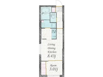 QUADOR 御器所NOIR(1LDK/2階)の間取り写真