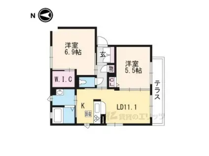サザンヴェルデ(2LDK/3階)の間取り写真