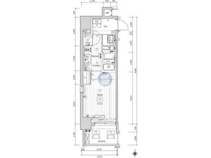 エストゥルース京都(1K/8階)の間取り写真
