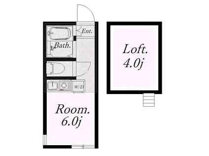 ユナイト小倉クーベルタンの杜(ワンルーム/2階)の間取り写真