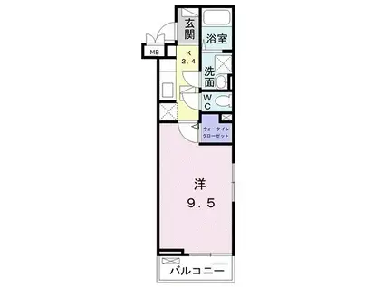 シャンドフルール(1K/1階)の間取り写真