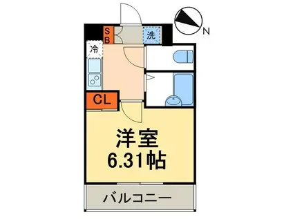 レジディア三越前(1K/3階)の間取り写真