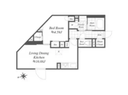 REVE RESIDENCE白金台 レーヴレジデンス白金台(1LDK/3階)の間取り写真