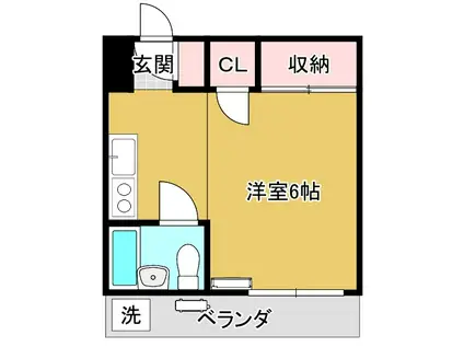 クレール日吉(ワンルーム/2階)の間取り写真