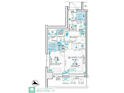 デュオステージ浦和岸町(1SLDK/3階)の間取り写真
