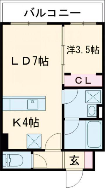 LIFE LINE 38(1LDK/1階)の間取り写真
