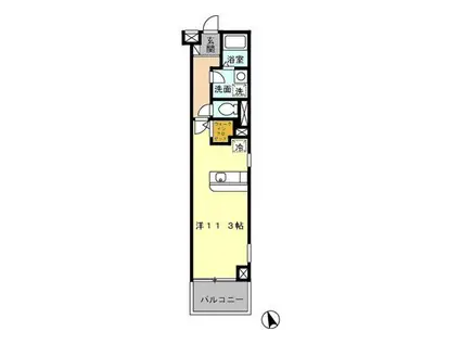 クレストS.K.I(ワンルーム/8階)の間取り写真