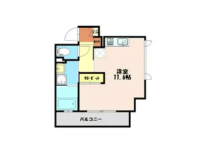 フラワーヒル(ワンルーム/4階)の間取り写真