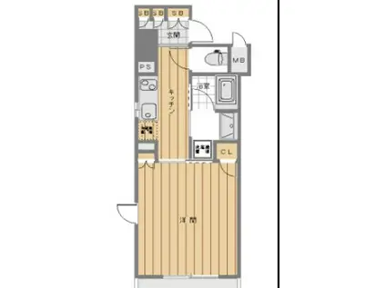 ステージグランデ新川(1K/9階)の間取り写真