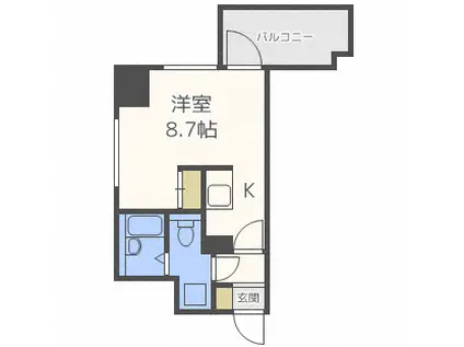 アストリア北大前(1K/4階)の間取り写真
