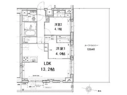 DIPS竹ノ塚駅前(2LDK/8階)の間取り写真