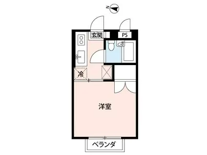 サンライズ山口(1K/2階)の間取り写真