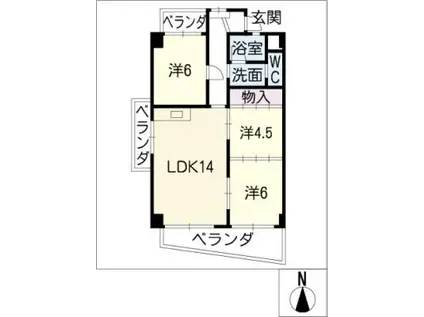 パルケ21(3LDK/3階)の間取り写真