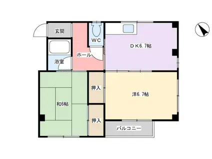 郡津マンション(2DK/1階)の間取り写真