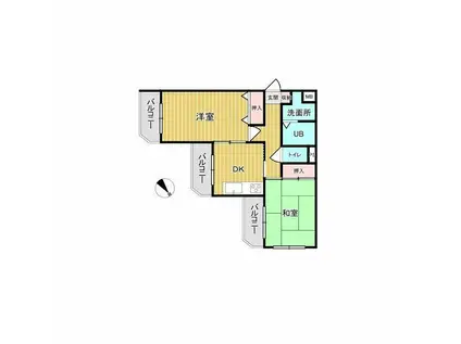 パークハイム林間(2K/2階)の間取り写真