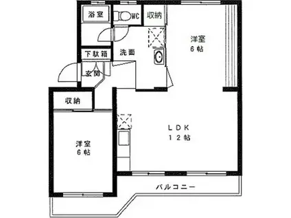 神谷マンション(1LDK/3階)の間取り写真