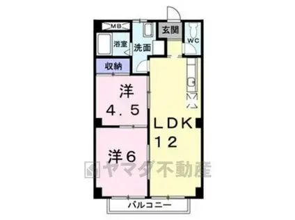 カーサジュン(2LDK/2階)の間取り写真