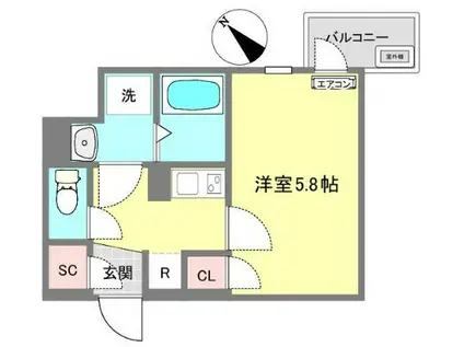フレア新川崎(1K/3階)の間取り写真
