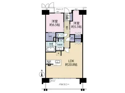 サンメゾン新金岡レジデンシャル(2LDK/2階)の間取り写真
