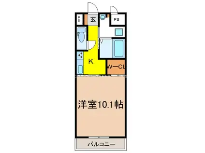 ボーテ・エム(1K/2階)の間取り写真