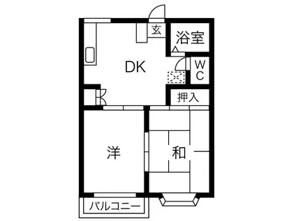 マンションエルガーデン(2DK/2階)の間取り写真