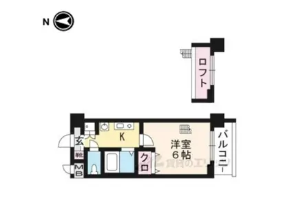プレサンス京都御所東1002(1K/10階)の間取り写真