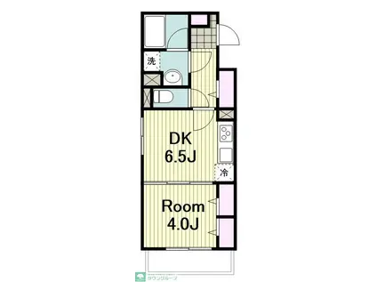 KOMORELE(1DK/3階)の間取り写真