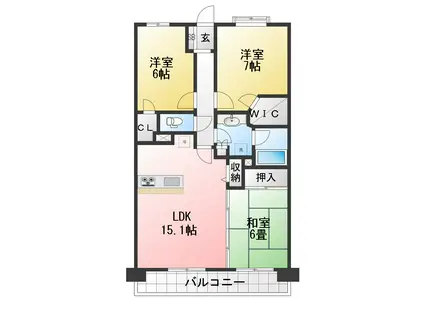 レーベンスクエア川口シルフィア(3LDK/15階)の間取り写真
