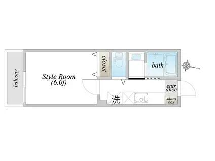 グリシーヌII(1K/1階)の間取り写真