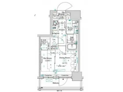 アークマーク四谷左門町(1DK/4階)の間取り写真