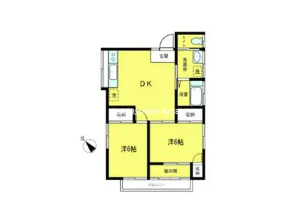 湘南モノレール 湘南江の島駅 徒歩4分 2階建 築38年(2DK/2階)の間取り写真