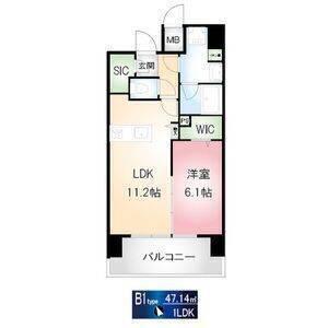 アースグランデ泉(1LDK/6階)の間取り写真