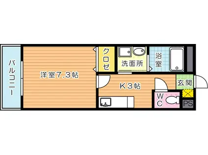 BLANE NOLRE(1K/4階)の間取り写真